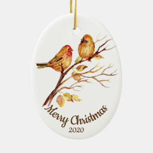 Op maat gesneden kerstbontvogels Waterverf Keramisch Ornament