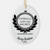 Op maat gesneden kerstfeest met Sarcasm Society Keramisch Ornament (Rechts)