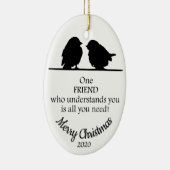 Op maat gesneden kerstvriend begrijpt je keramisch ornament (Rechts)