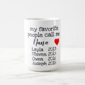 op maat gesneden mok van oma/nana met namen (Midden)