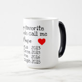 op maat gesneden mok van oma/nana met namen (Voorkant rechts)