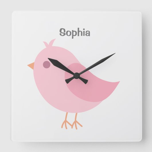 Op maat gesneden naam baby, Nursery, kinder Square Vierkante Klok (Voorkant)