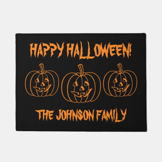 Op maat gesneden pompoenkop Halloween deurmat (Voorkant)
