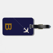 op maat gesneden reisvliegtuig naam en initiaal bagagelabel (Achterkant horizontaal)