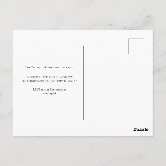 op maat gesneden uitnodiging voor de oude Hallowee (Achterkant)