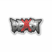 Op maat gesneden vinyl BEAST-logo sticker (Voorkant)