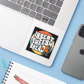 Op maat gesneden vinyl sticker (Laptop met iPhone)