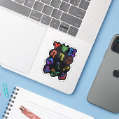 Op maat gesneden vinyl sticker (Laptop met iPhone)