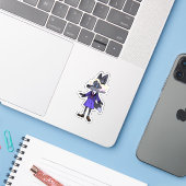 Op maat gesneden vinyl sticker (Laptop met iPhone)