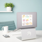 Op maat gesneden vinyl sticker (Laptop op bureau)