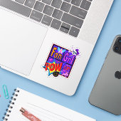 Op maat gesneden vinyl sticker (Laptop met iPhone)