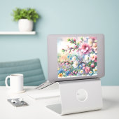 Op maat gesneden vinyl sticker (Laptop op bureau)