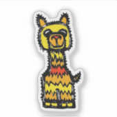 Op maat gesneden vinyl sticker - Arnie Alpaca (Voorkant)