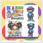 Op maat gesneden vinyl Sticker- Autisme Awareness  Sticker (Vel)