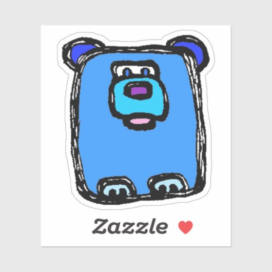 Op maat gesneden vinyl sticker - Bernie Bear (Vel)