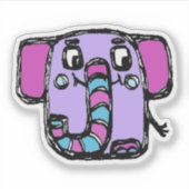 Op maat gesneden vinyl sticker - Ely Elephant (Voorkant)