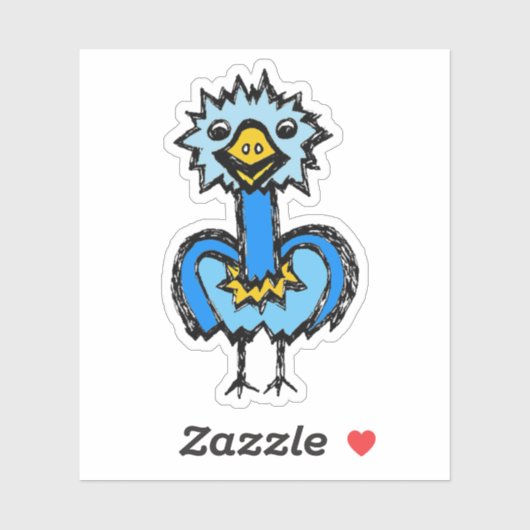 Op maat gesneden vinyl sticker - Emily Emu (Vel)