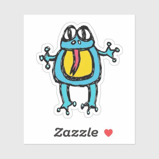 Op maat gesneden vinyl sticker - Frankie Frog (Vel)