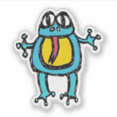 Op maat gesneden vinyl sticker - Frankie Frog (Voorkant)