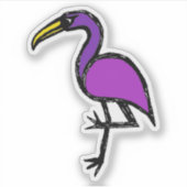 Op maat gesneden vinyl sticker - Freddie Flamingo (Voorkant)
