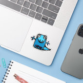 Op maat gesneden vinyl sticker - Gavin Gecko (Laptop met iPhone)