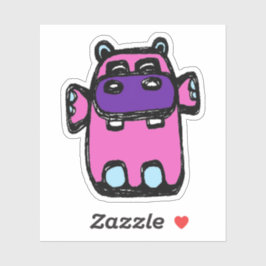 Op maat gesneden vinyl sticker - Henrietta Hippo