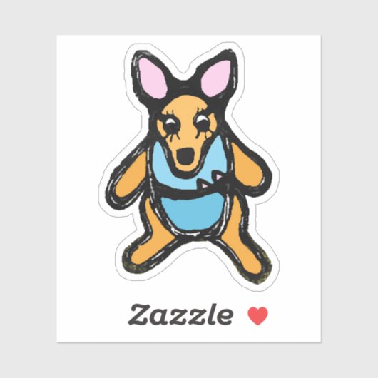 Op maat gesneden vinyl sticker - Kelly Kangaroo (Vel)