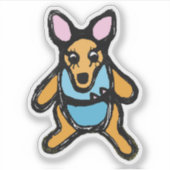 Op maat gesneden vinyl sticker - Kelly Kangaroo (Voorkant)