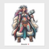 Op maat gesneden vinyl sticker: krijgsvrouw sticker (Vel)