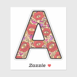 Op maat gesneden vinyl sticker met letter A-patroo