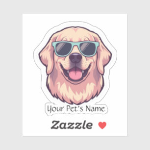 Op maat gesneden vinyl sticker Schattige Golden Re