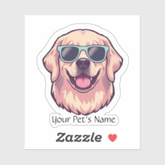 Op maat gesneden vinyl sticker Schattige Golden Re