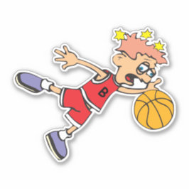 Op maat gesneden vinyl sticker van basketballer