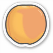 Op maat gesneden vinyl Sticker van een perzik (Voorkant)