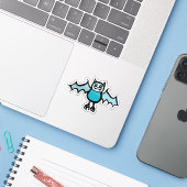 Op maat gesneden vinyl sticker - Veronica Vampire (Laptop met iPhone)