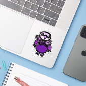 Op maat gesneden vinyl sticker - Violet Vulture (Laptop met iPhone)