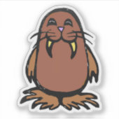 Op maat gesneden vinyl sticker - Weston Walrus (Voorkant)