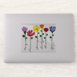 Op maat gesneden vinyl Sticker- Wildflower n' Word Sticker