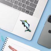 Op maat gesneden vinyl sticker - Xola Xiphias Glad (Laptop met iPhone)