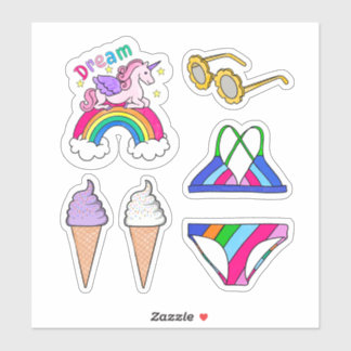 Op maat gesneden vinyl sticker - Zomer zwemkleding