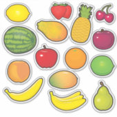 Op maat gesneden vinyl Stickers van een bosje frui (Voorkant)