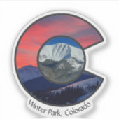 Op maat gesneden Vinyl Winterpark Sticker (Voorkant)