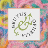 Op maat gesneden vinyl zand productlabel waterverf sticker (Voorkant)