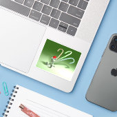 Op maat gesneden vinylstickers sticker (Laptop met iPhone)