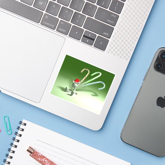 Op maat gesneden vinylstickers sticker (Laptop met iPhone)