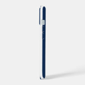 Op maat gestreepte marineblauw wit iPhone 15 case (Linkerkant)
