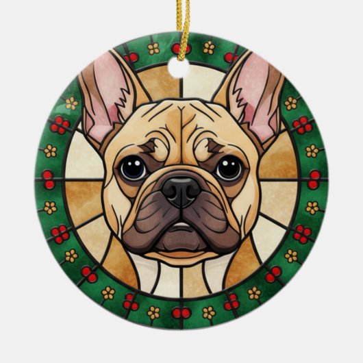 Op maat glaseffect HONDENnaam Kerstmis Keramisch Ornament (Voorkant)