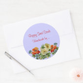 Op maat handgemaakte zeep papaver en korenbloemen  ronde sticker (Envelop)
