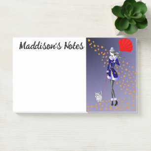 Op maat Honden uitlaten Cute Herfstbladeren Blauw Post-it® Notes