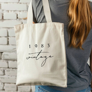 Op Maat Jaar Vintage 40e Verjaardag Jubileum Cool Tote Bag